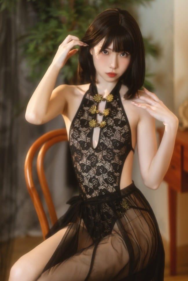 许岚LAN – NO.009 黑纱旗袍[40P-487MB]-3