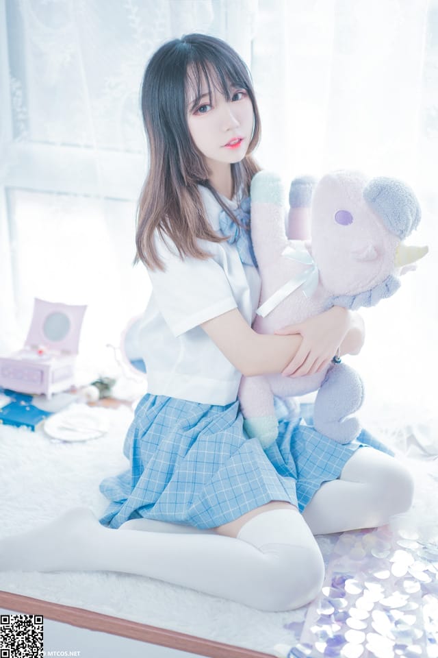 喵糖映画 – VOL.019 蓝白梦幻少女[46P917M]-1