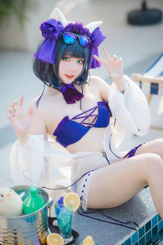 瓜希酱 – NO.75 柴郡泳装 [32P-102MB]-1